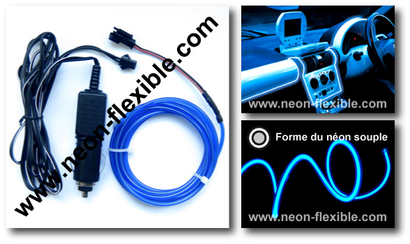 Neon tuning auto bleu